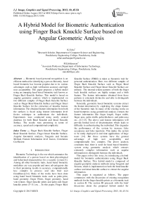 A Hybrid Model for Biometric Authentication using Finger Back Knuckle Surface based on Angular Geometric Analysis