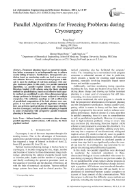 Parallel Algorithms for Freezing Problems during Cryosurgery