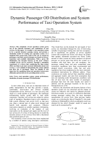 Dynamic Passenger OD Distribution and System Performance of Taxi Operation System