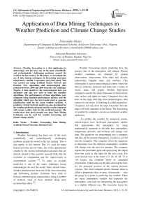 Application of Data Mining Techniques in Weather Prediction and Climate Change Studies