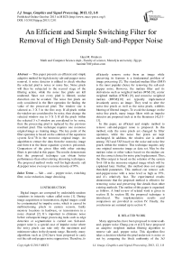 An Efficient and Simple Switching Filter for Removal of High Density Salt-and-Pepper Noise