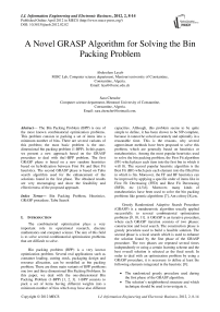 A Novel GRASP Algorithm for Solving the Bin Packing Problem