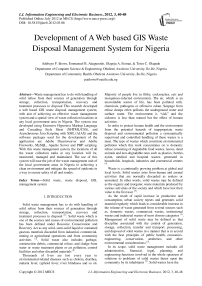 Development of A Web based GIS Waste Disposal Management System for Nigeria