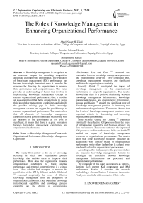 The Role of Knowledge Management in Enhancing Organizational Performance
