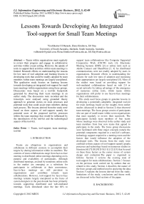 Lessons Towards Developing An Integrated Tool-support for Small Team Meetings