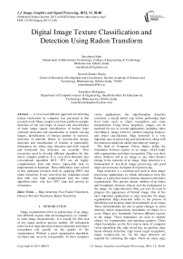Digital Image Texture Classification and Detection Using Radon Transform