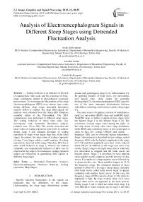 Analysis of Electroencephalogram Signals in Different Sleep Stages using Detrended Fluctuation Analysis