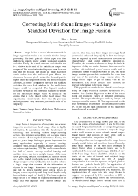 Correcting Multi-focus Images via Simple Standard Deviation for Image Fusion