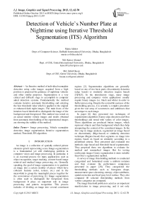 Detection of Vehicle’s Number Plate at Nighttime using Iterative Threshold Segmentation (ITS) Algorithm