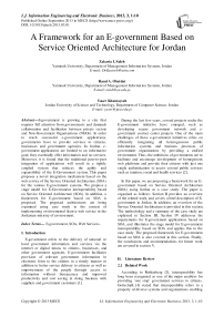 A Framework for an E-government Based on Service Oriented Architecture for Jordan