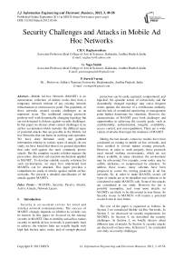 Security Challenges and Attacks in Mobile Ad Hoc Networks