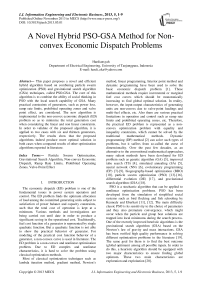 A Novel Hybrid PSO-GSA Method for Non-convex Economic Dispatch Problems