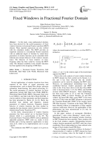 Fixed Windows in Fractional Fourier Domain