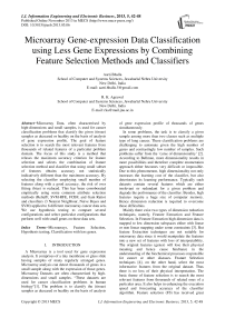 Microarray gene-expression data classification using less gene expressions by combining feature selection methods and classifiers