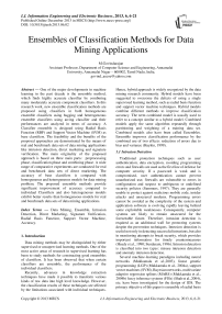 Ensembles of Classification Methods for Data Mining Applications