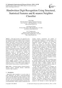 Handwritten Digit Recognition Using Structural, Statistical Features and K-nearest Neighbor Classifier