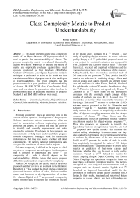 Class Complexity Metric to Predict Understandability