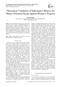 Theoretical Validation of Inheritance Metrics for Object-Oriented Design against Briand's Property