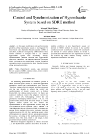 Control and Synchronization of Hyperchaotic System based on SDRE Method