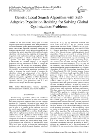 Genetic Local Search Algorithm with Self-Adaptive Population Resizing for Solving Global Optimization Problems