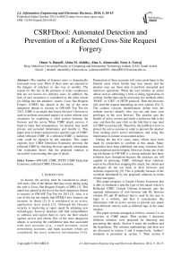 CSRFDtool: Automated Detection and Prevention of a Reflected Cross-Site Request Forgery