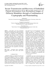 Secure Transmission and Recovery of Embedded Patient Information from Biomedical Images of Different Modalities through a Combination of Cryptography and Watermarking