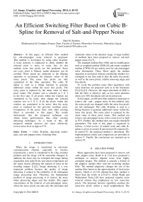 An Efficient Switching Filter Based on Cubic B-Spline for Removal of Salt-and-Pepper Noise