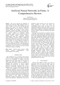 Artificial Neural Networks in Fruits: A Comprehensive Review