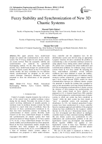 Fuzzy Stability and Synchronization of New 3D Chaotic Systems