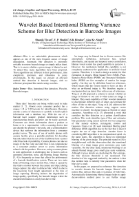 Wavelet Based Intentional Blurring Variance Scheme for Blur Detection in Barcode Images