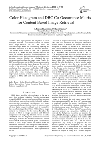 Color Histogram and DBC Co-Occurrence Matrix for Content Based Image Retrieval