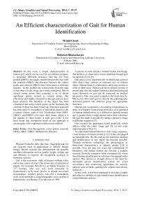 An Efficient Characterization of Gait for Human Identification