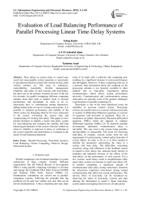 Evaluation of Load Balancing Performance of Parallel Processing Linear Time-Delay Systems