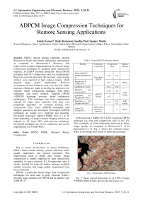 ADPCM Image Compression Techniques for Remote Sensing Applications