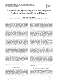 Bi-gram based Query Expansion Technique for Amharic Information Retrieval System