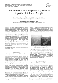 Evaluation of a New Integrated Fog Removal Algorithm IDCP with Airlight
