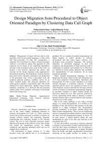 Design Migration from Procedural to Object Oriented Paradigm by Clustering Data Call Graph