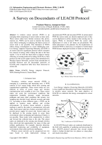 A Survey on Descendants of LEACH Protocol