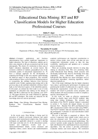 Educational Data Mining: RT and RF Classification Models for Higher Education Professional Courses