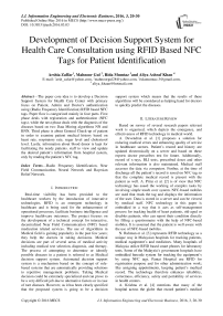 Development of Decision Support System for Health Care Consultation using RFID Based NFC Tags for Patient Identification