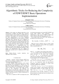 Algorithmic Tricks for Reducing the Complexity of FDWT/IDWT Basic Operations Implementation
