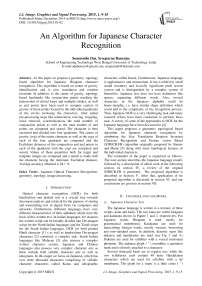 An Algorithm for Japanese Character Recognition