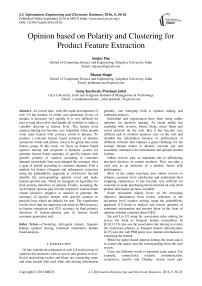 Opinion based on Polarity and Clustering for Product Feature Extraction