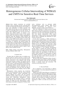 Heterogeneous Cellular Interworking of WIMAX and UMTS for Sensitive Real-Time Services