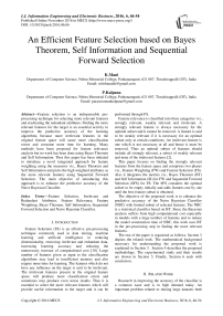 An Efficient Feature Selection based on Bayes Theorem, Self Information and Sequential Forward Selection