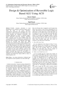Design & Optimization of Reversible Logic Based ALU Using ACO