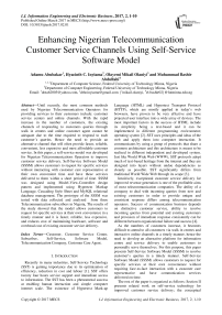 Enhancing Nigerian Telecommunication Customer Service Channels Using Self-Service Software Model