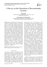 A Survey on the Generation of Recommender Systems