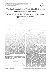 The Implementation of Pretty Good Privacy in eGovernment Applications (Case Study on the Official Scripts Electronic Applications in Bantul)