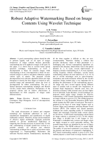 Robust Adaptive Watermarking Based on Image Contents Using Wavelet Technique